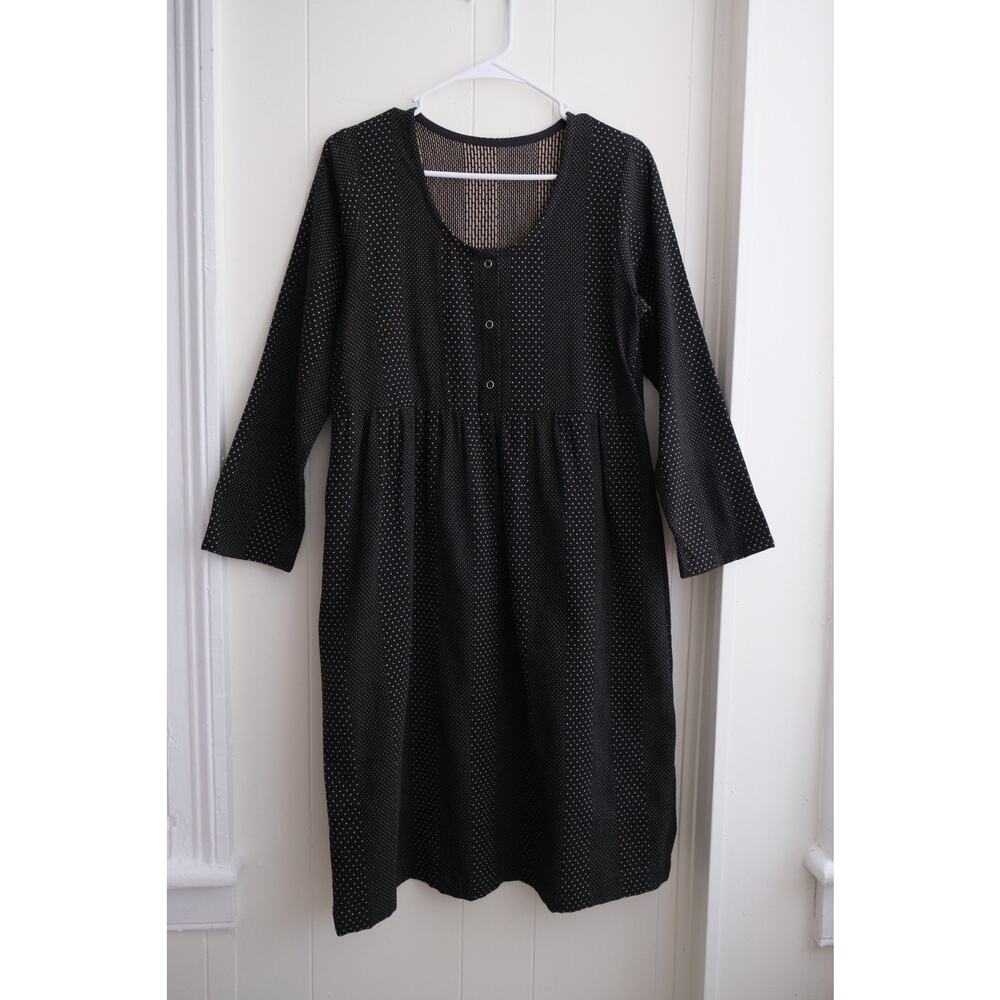 Conscious Clothing Dress XS Black Long Sleeve Pockets Cottagecore Coastal